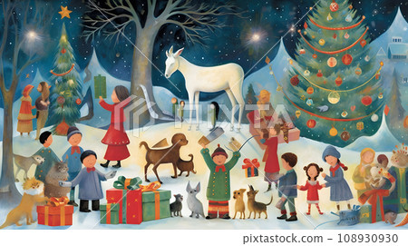 A cute Christmas world that looks like a print 108930930