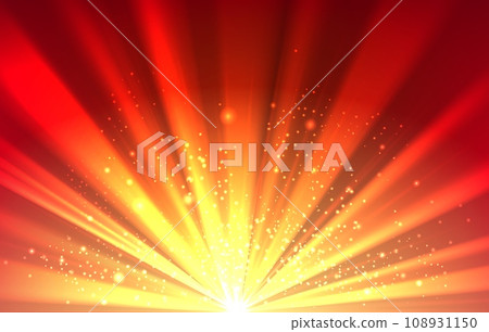 Golden light rays with shining dots Golden light rays with shining dots 108931150