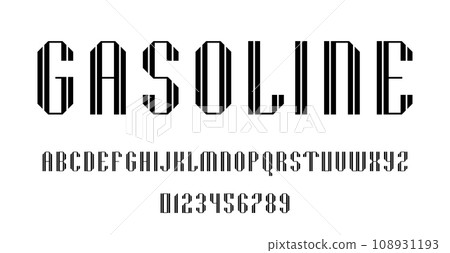 Set of alphabets font letters and numbers Set of alphabets font letters and numbers 108931193