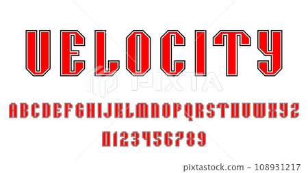 Set of alphabets font letters and numbers 108931217