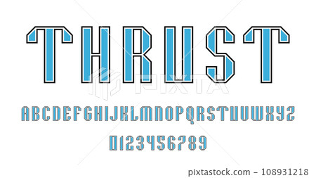 Set of alphabets font letters and numbers 108931218