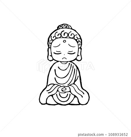 Buddha (seated, troubled 1, monochrome) 108931652