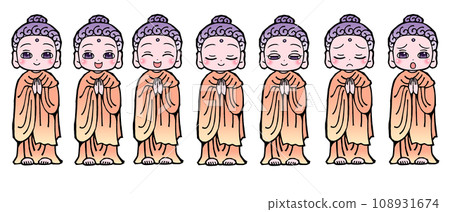 Set: Buddha (his hands in prayer) Set: Buddha (his hands in prayer) 108931674