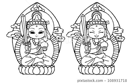 Set, Kokuzo Bodhisattva, monochrome 108931718