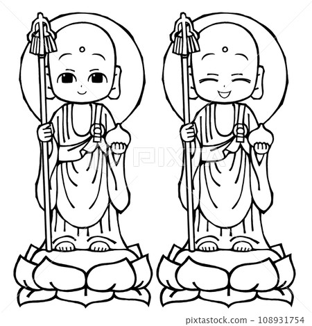 Set, Jizo Bodhisattva, monochrome 108931754