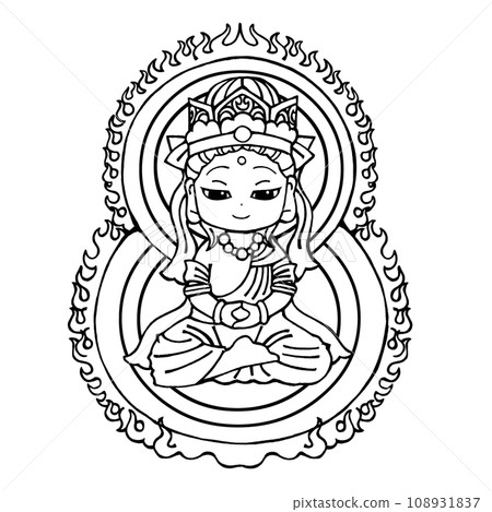 大日如來（子宮界（睜眼，單色（目前正在刪除，修訂版將在稍後發布）） 108931837