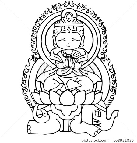Fugen Bodhisattva (lol, monochrome) 108931856