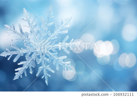 Frosted glitter snowflake overlays in pales blues and whites colors. Generative AI 108932111
