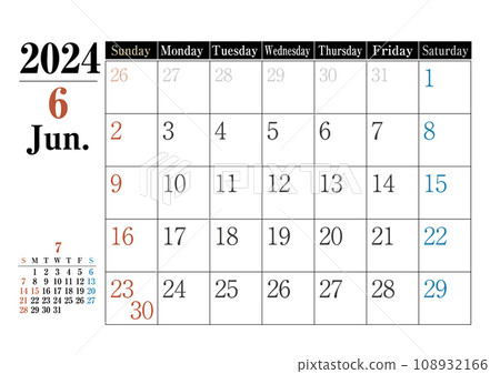 2024 年 6 月曆 07 108932166