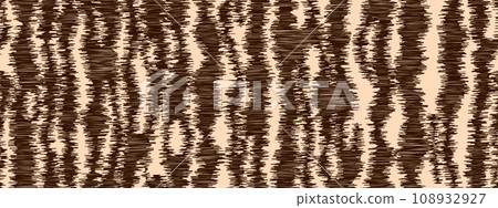Batik ikat or tie dye seamless pattern with brown and beige waves Batik ikat or tie dye seamless pattern with brown and beige waves 108932927
