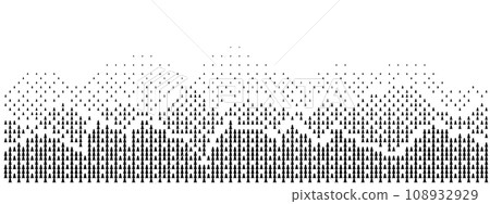 Halftone mountain landscape with fir pattern Halftone mountain landscape with fir pattern 108932929