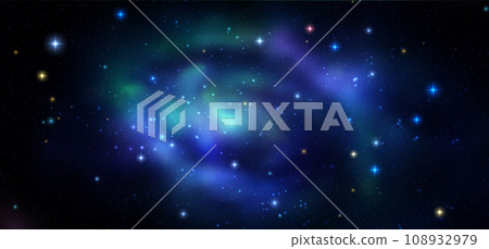Space vector background with realistic nebula and shining stars. Magic colorful galaxy with stardust 108932979