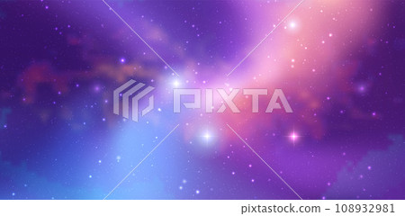 Space vector background with realistic nebula and shining stars. Magic colorful galaxy with stardust 108932981