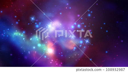 Space vector background with realistic nebula and shining stars. Magic colorful galaxy with stardust 108932987