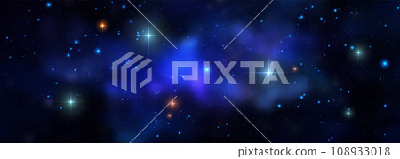 Space vector background with realistic nebula and shining stars. Magic colorful galaxy with stardust 108933018
