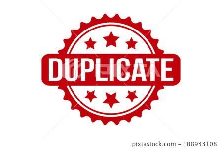 Duplicate Rubber Stamp Seal Vector 108933108