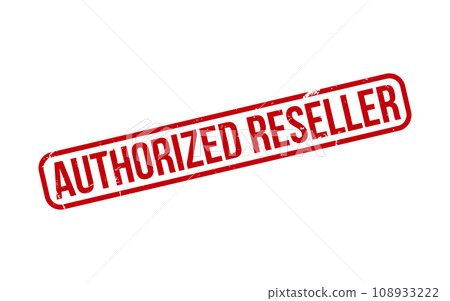 Red Authorized reseller Rubber Stamp Seal Vector 108933222