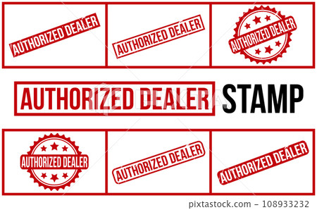 Authorized dealer Rubber Stamp Set Vector 108933232