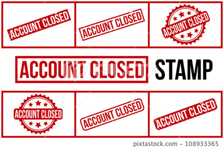 Account Closed Rubber Stamp Set Vector 108933365