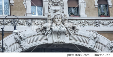 Quartiere Coppede, fun and magical architecture built 1913-1927, by architect Gino Coppede, Rome, Italy Quartiere Coppede, fun and magical architecture built 1913-1927, by architect Gino Coppede, Rome, Italy 108934036