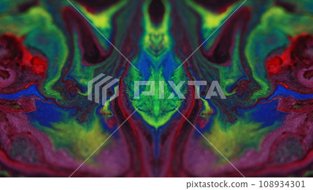 Color ink water kaleidoscope design paint mix flow Color ink water kaleidoscope design paint mix flow 108934301