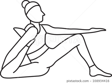 Simple vector illustration of Dandasana, healthy lifestyle, yoga asana, sports, doodle and sketch 108934416