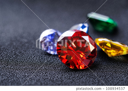 Natural Sapphire gemstone, Jewel or gems on black background Natural Sapphire gemstone, Jewel or gems on black background 108934537