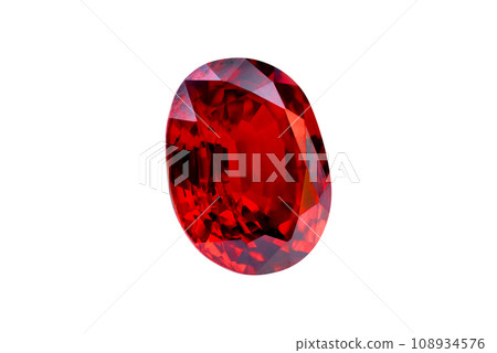 Red Ruby gemstone isolate on wite background,close up shot 108934576