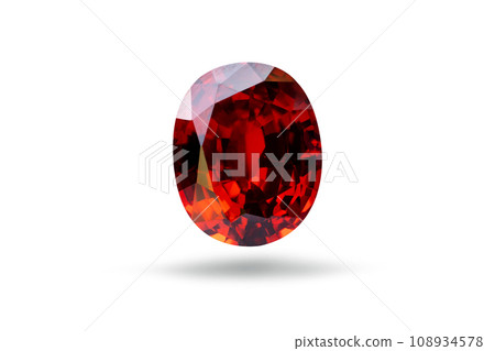 Red Ruby gemstone isolate on wite background,close up shot Red Ruby gemstone isolate on wite background,close up shot 108934578