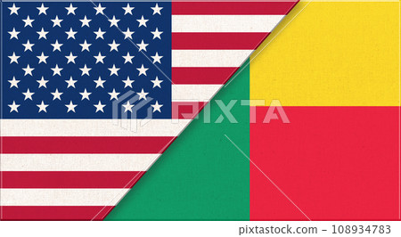 Flags of Ukraine and Benin. Ukrainian and Benin relations 108934783
