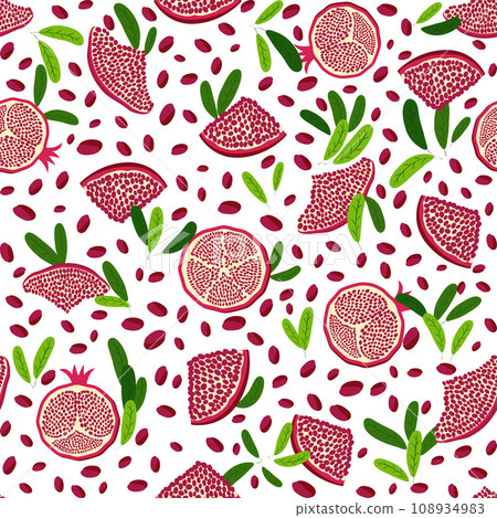 Pomegranate pattern, Happy and sweet New Year Shana Tova with pomegranates and seeds 108934983