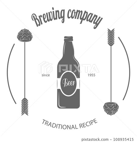 Set of Two-color Beer Craft Badges.. Item 11 108935415