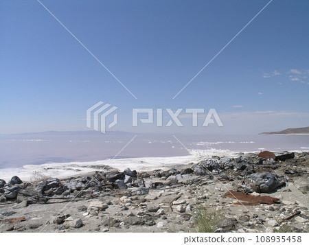Industrial leftovers at the shore of Great Salt Lake, Utah, United States Industrial leftovers at the shore of Great Salt Lake, Utah, United States 108935458