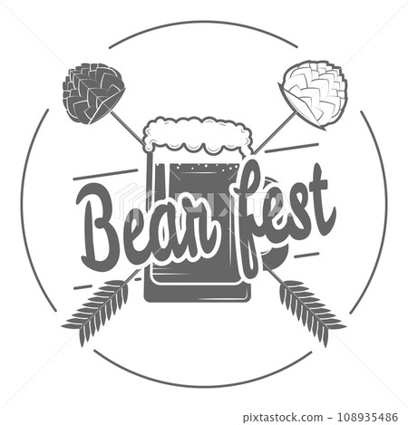 Set of Two-color Beer Craft Badges.. Item 12 108935486