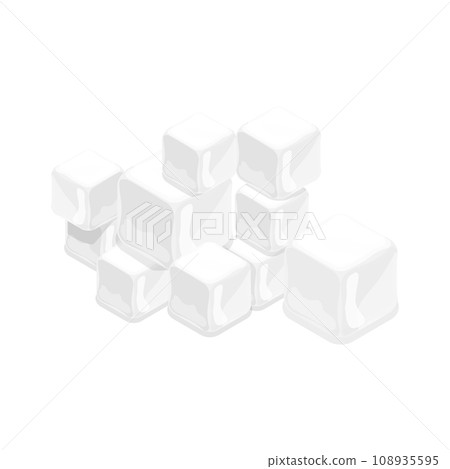 3D Isometric Flat Vector Set of Ice Cubes for Cocktails. Item 8 108935595