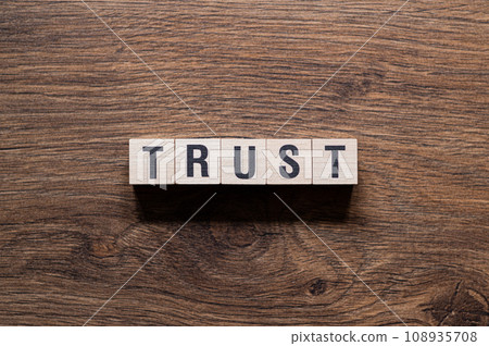 Trust - word concept on building blocks, text Trust - word concept on building blocks, text 108935708