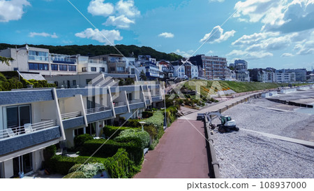 drone point of view on 2 stage townhouse station of Le Havre 108937000