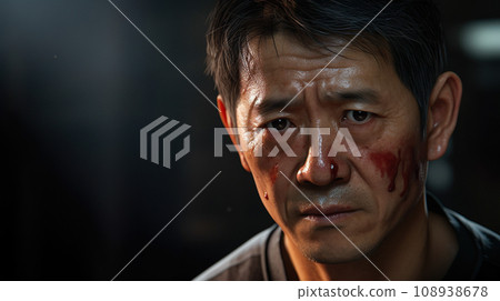“AI-generated image” of a middle-aged man with facial injuries “AI-generated image” of a middle-aged man with facial injuries 108938678