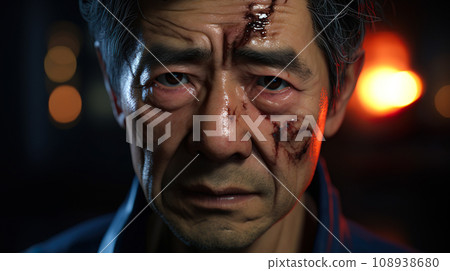 “AI-generated image” of a middle-aged man with facial injuries “AI-generated image” of a middle-aged man with facial injuries 108938680