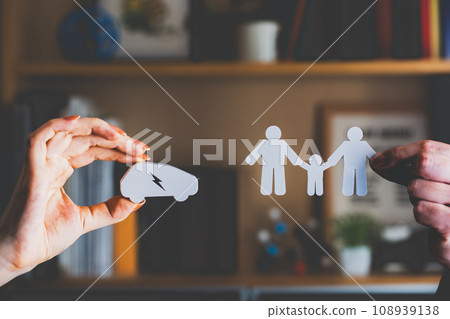Electric car and family craft image Electric car and family craft image 108939138