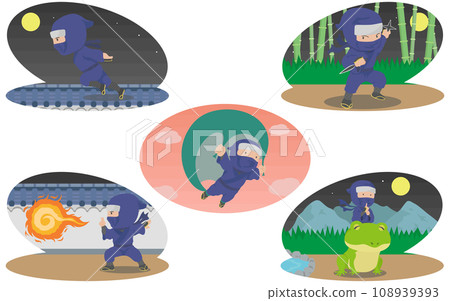 Ninja illustration set Ninja illustration set 108939393