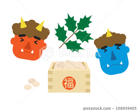 節分丟豆哭鬼插畫 108939405