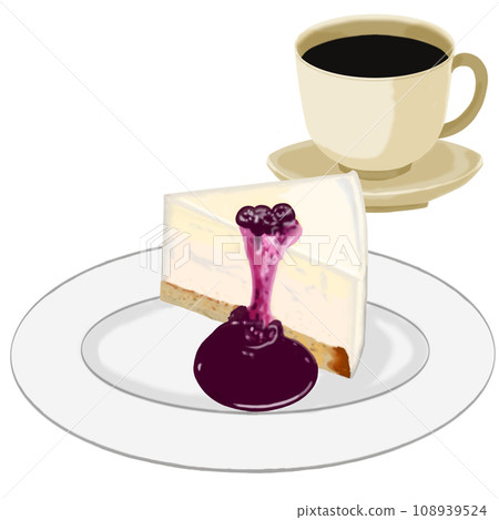Coffee and rare cheesecake set 108939524