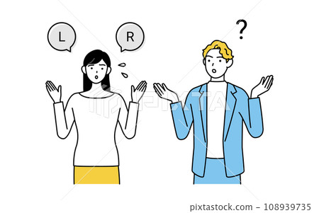 英語對話：一名日本女性很難理解白人男性對「l」和「r」的英語發音。 108939735