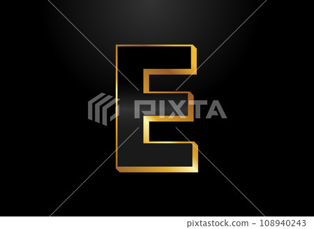 Gold and black color alphabet. Elegant Gold Color alphabet vector illustration Gold and black color alphabet. Elegant Gold Color alphabet vector illustration 108940243