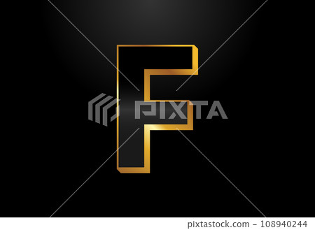 Gold and black color alphabet. Elegant Gold Color alphabet vector illustration Gold and black color alphabet. Elegant Gold Color alphabet vector illustration 108940244