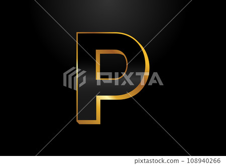 Gold and black color alphabet. Elegant Gold Color alphabet vector illustration Gold and black color alphabet. Elegant Gold Color alphabet vector illustration 108940266