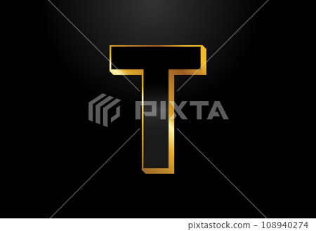 Gold and black color alphabet. Elegant Gold Color alphabet vector illustration Gold and black color alphabet. Elegant Gold Color alphabet vector illustration 108940274