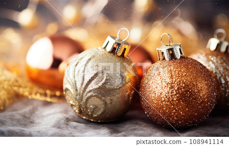 christmas balls for Chrisymas new year background, AI-generated content 108941114