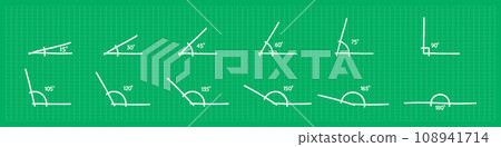 different angle degrees doodle vector illustration. obtuse acute mathematical 30, 45, 60, 90, 120, 180 degree triangle. measure and geometric math symbol collection set. Educational school learning different angle degrees doodle vector illustration. obtuse acute mathematical 30, 45, 60, 90, 120, 180 degree triangle. measure and geometric math symbol collection set. Educational school learning 108941714